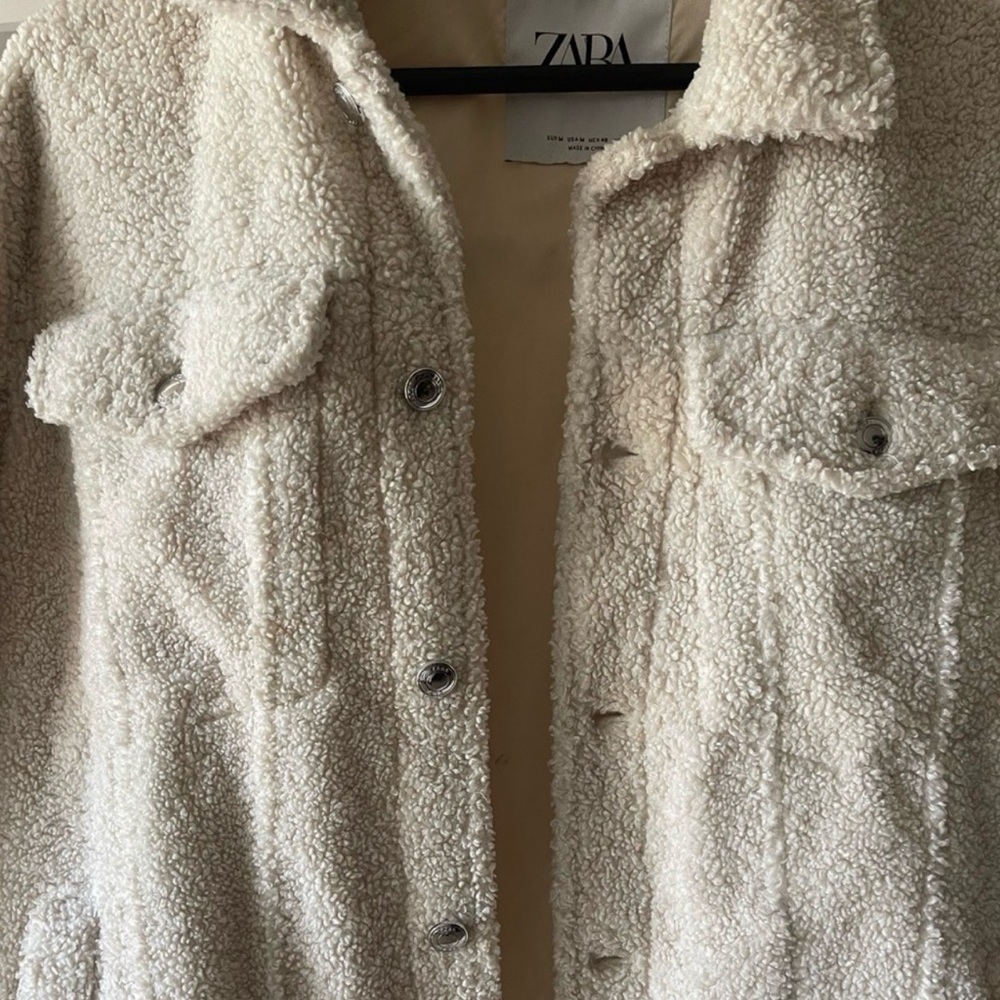 Zara Men's Beige Sherpa Jacket - Picture 4 of 4